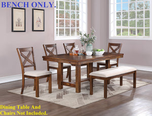 1pc Bench Only Natural Brown Finish Solid wood Contemporary Style Kitchen Dining Room Furniture Seating