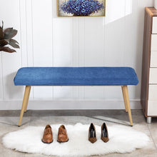 Load image into Gallery viewer, 45.3&quot; Dining Room Bench with Metal Legs - DARK BLUE