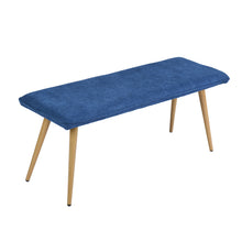 Load image into Gallery viewer, 45.3&quot; Dining Room Bench with Metal Legs - DARK BLUE