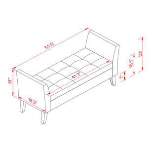 51.5" Bed Bench with Storage Pinlk Velvet