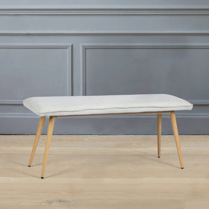 45.3" Dining Room Bench with Metal Legs - Beige